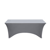 Table Cover, 72 x 30 Inch, Spandex, Charcoal Gray, Rectangular,1 - 1 EACH