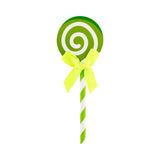 Cake Toppers, Swirl Lollipop, 5.25 x 2 Inch, Paper, Green, with Neon Green Bow,1 - 10 COUNT
