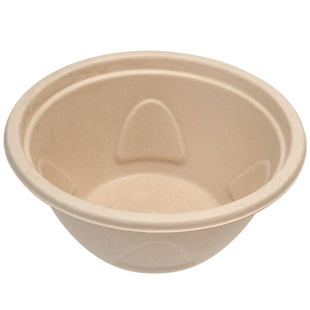 Bowls, Deco, 36 Ounce, Sugarcane Bagasse, Natural, Round,1 - 100 COUNT