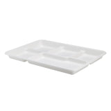 Trays, 5-Compartment School Lunch, 12.5 x 8.5 Inch, Sugarcane, White, Bagasse,1 - 100 COUNT