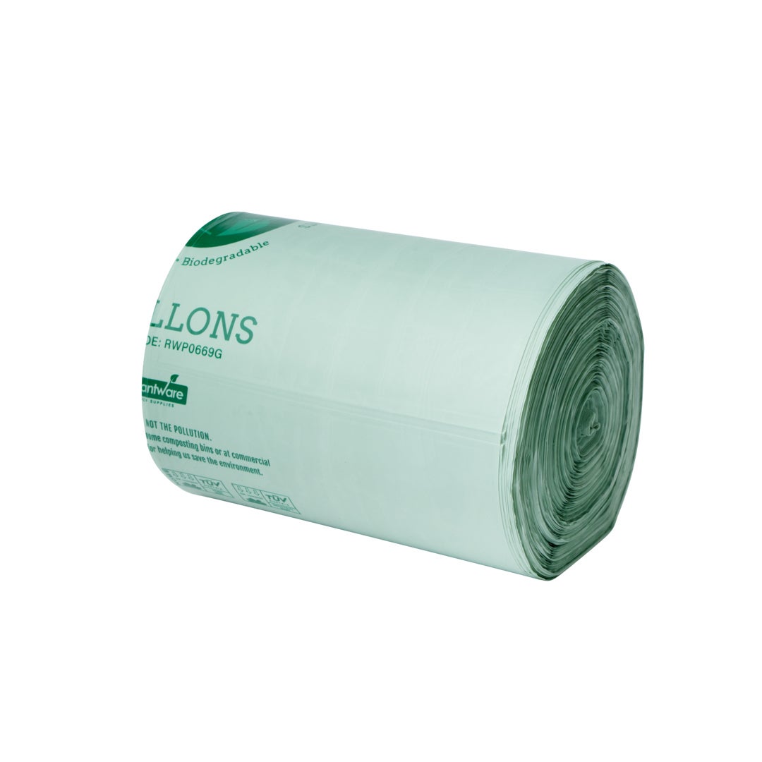Can Liners, 13 Gallon, Green, 31.5 x 23.8 Inch, Compostable,1 - 100 COUNT