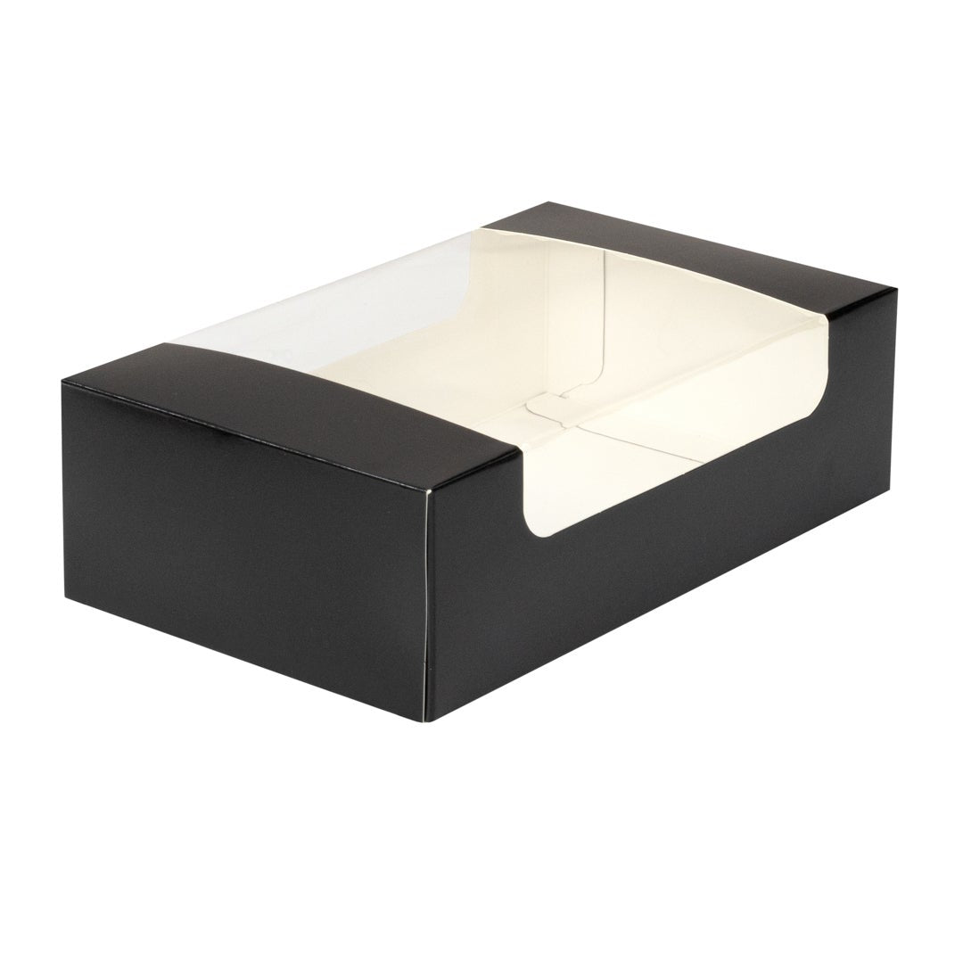 Boxes, Bakery, 7.75 x 4.75 x 2.25 Inch, Paper, Black, with Window,1 - 100 COUNT