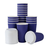 Cups, Hot, 16 Ounce, Paper, Royal Purple, Ripple Wall, with White Lid,1 - 20 COUNT