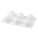 Mold, Baking, 6-Compartment, Pumpkin, White, Silicone,1 - 1 EACH