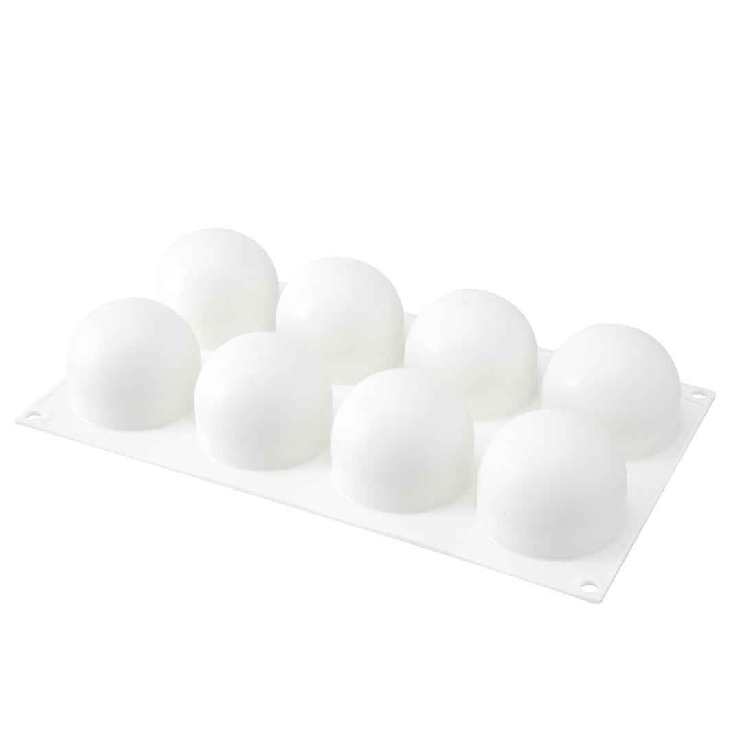 Mold, Baking, 8-Compartment, Ball, White, Silicone,1 - 1 EACH