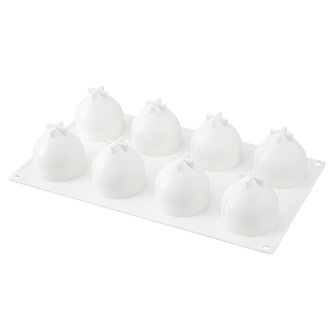 Mold, Baking, 8-Compartment, Peach, White, Silicone,1 - 1 EACH