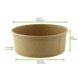 Containers, Take-Out, 20 Ounce, Kraft, Round, 5.9 x 2 Inch,1 - 360 COUNT