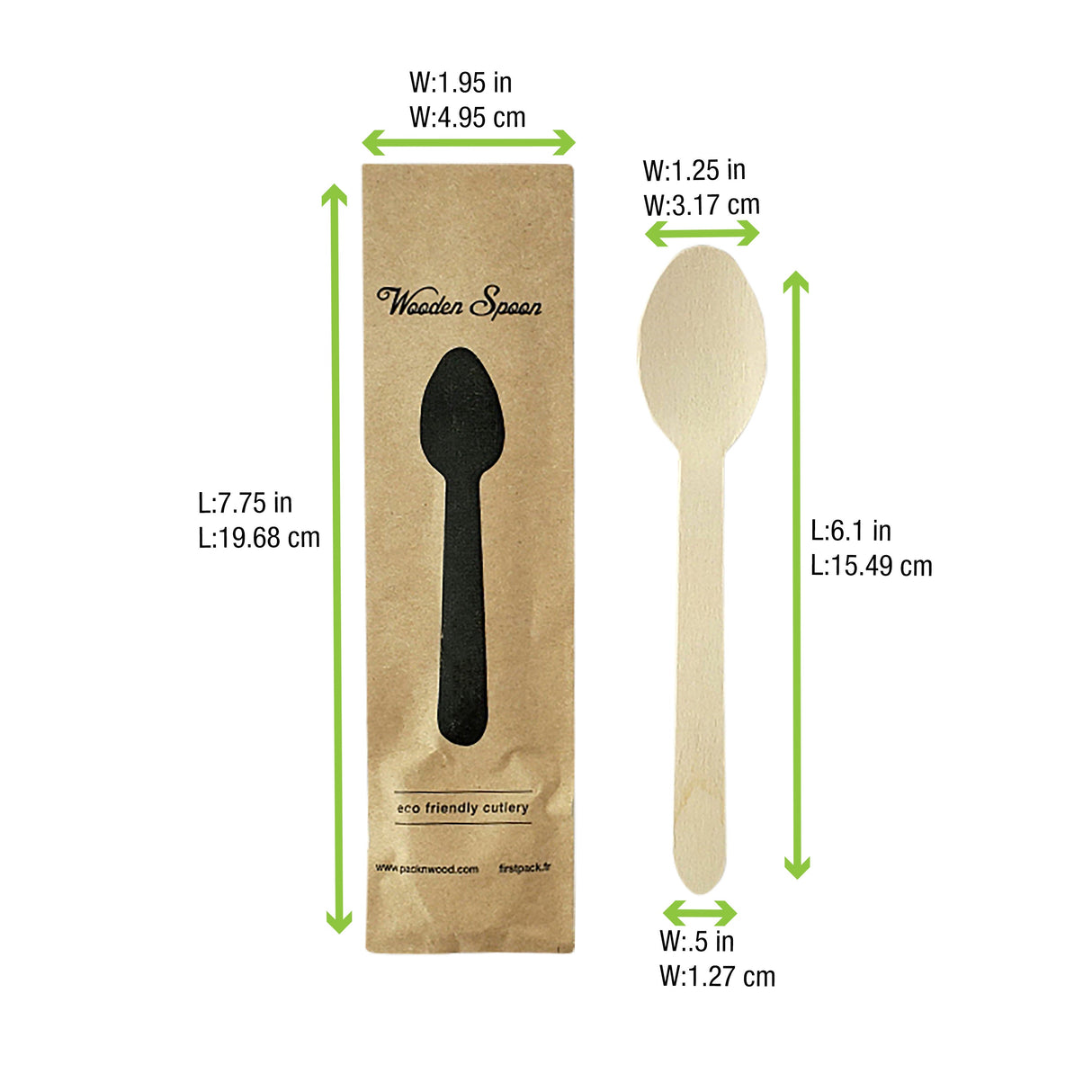 Spoons, 6.2 Inch, Wooden, Individually-Wrapped,10 - 50 COUNT
