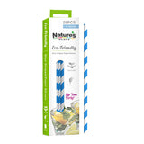Straws, 7.75 Inch, Paper, Blue Striped, Unwrapped,12 - 25 COUNT