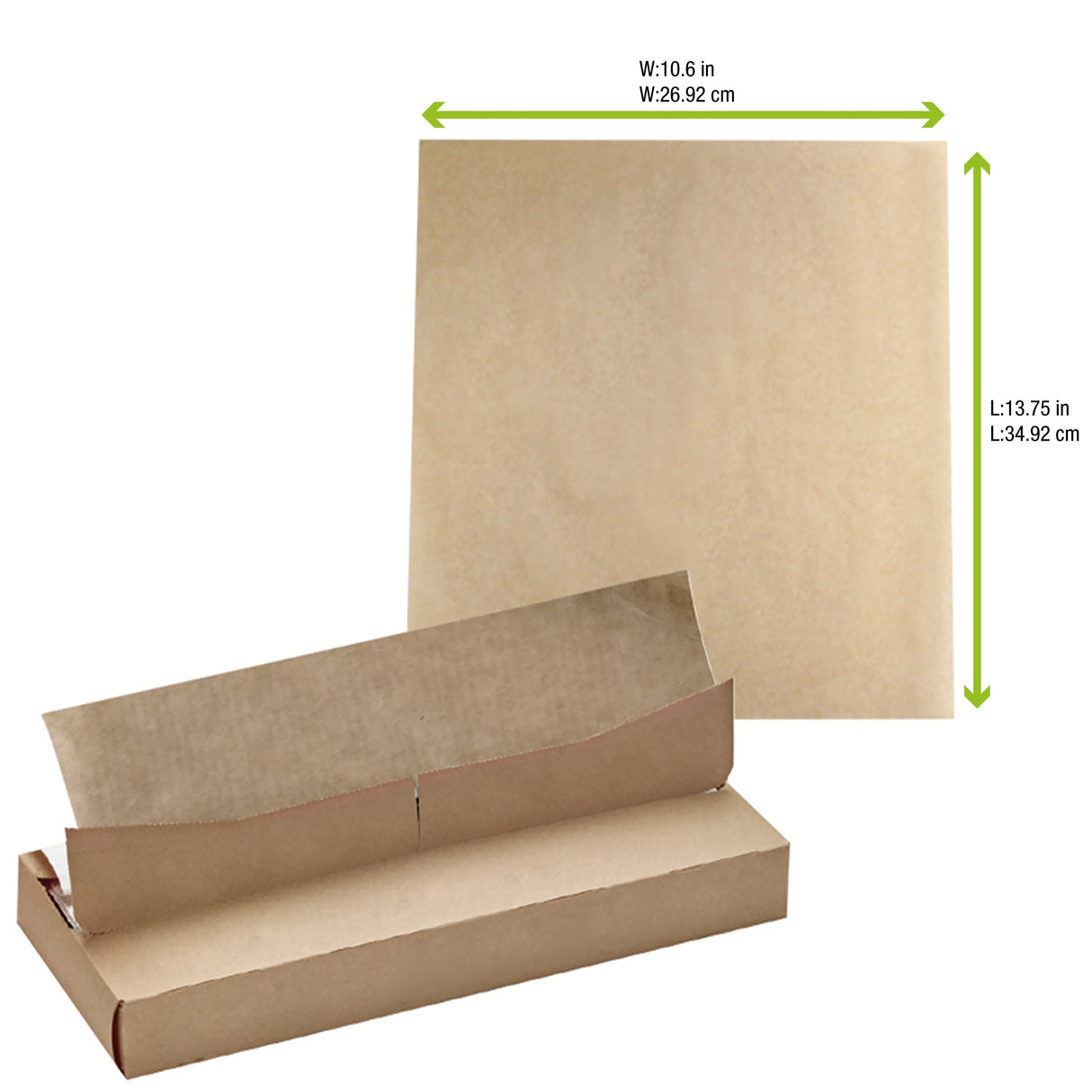 Wrap, 13.8 x 10.6 Inch, Greaseproof Paper, Kraft,1 - 1000 COUNT