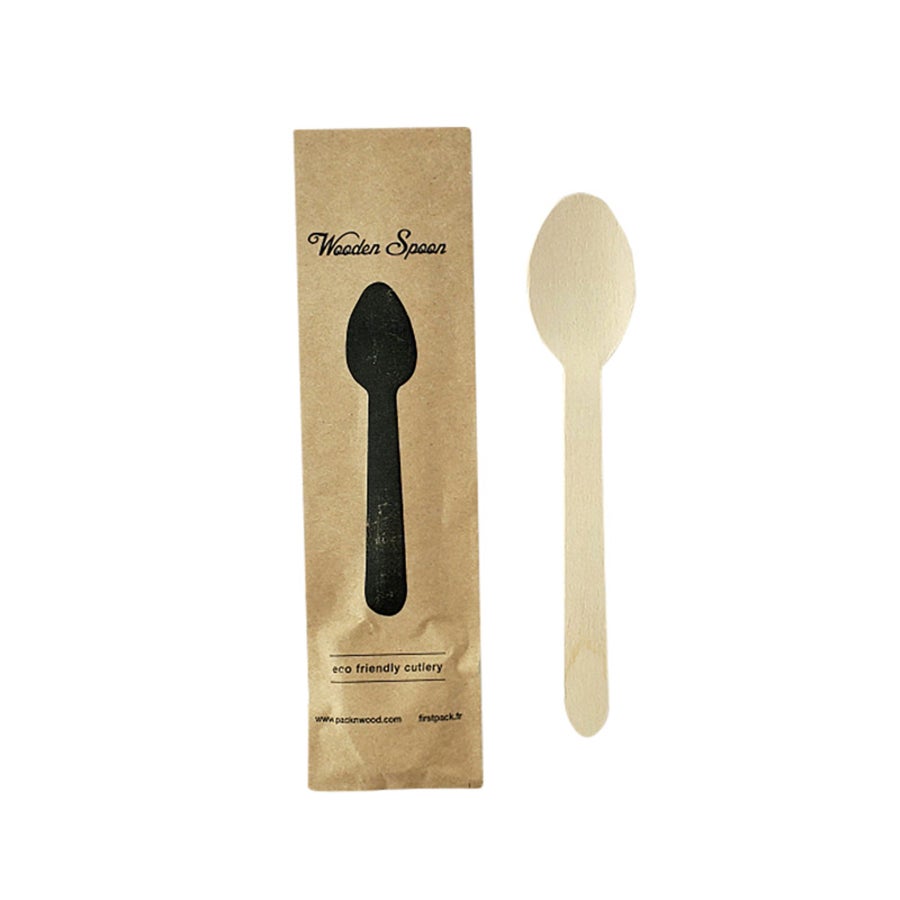 Spoons, 6.2 Inch, Wooden, Individually-Wrapped,10 - 50 COUNT