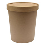 Cups, Soup, 32 Ounce, Kraft, with Lid, 4.5 x 5.5 Inch,10 - 25 COUNT