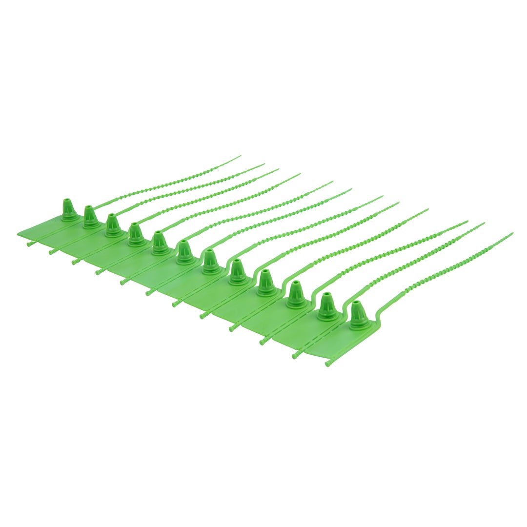 Zip Ties, Tamper-Evident, 7.75 Inch, Green,1 - 100 COUNT