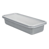 Containers, Catering, 20 Ounce, Microwavable Plastic, Silver, 8.75 x 3.75 x 1.75 Inch, Rectangular, with Clear Lid,1 - 100 COUNT