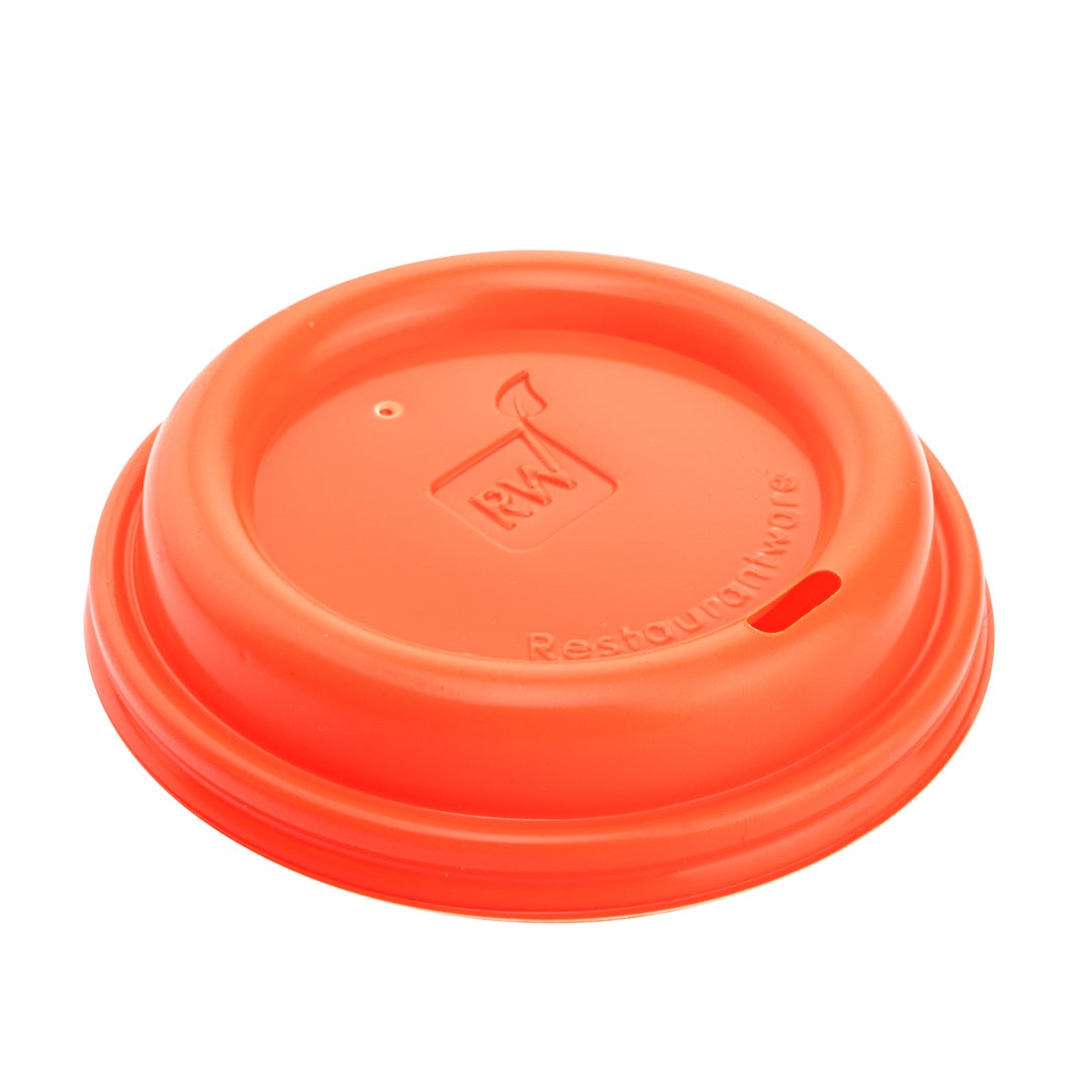 Lids, Sip-Thru, Plastic, Tangerine Orange, for 8/12/16/20 Ounce Cups,1 - 25 COUNT
