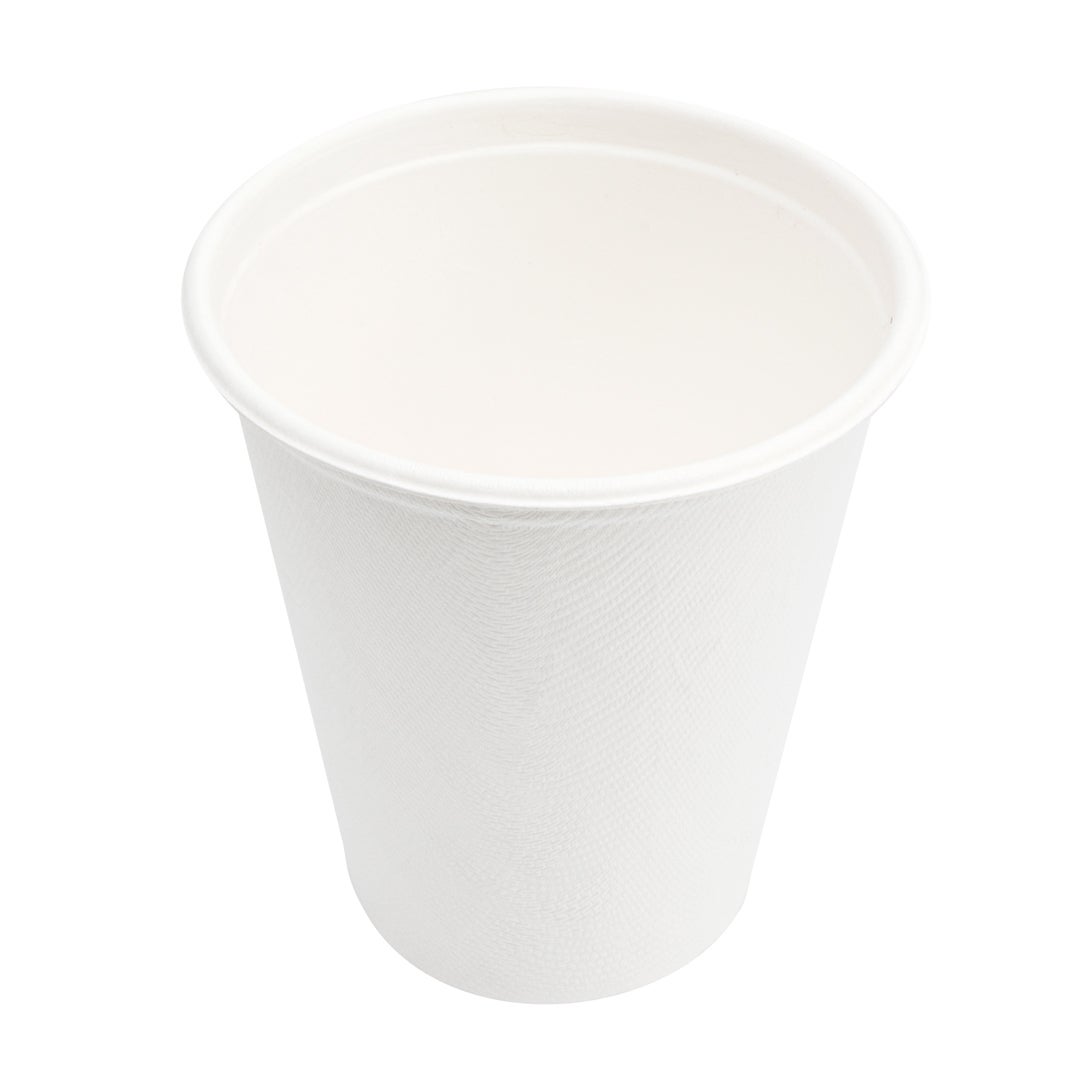Cups, 8 Ounce, Paper, White, Sugarcane Bagasse,1 - 100 COUNT