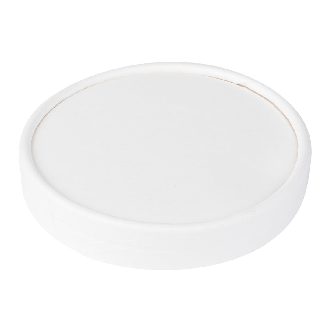 Lids, Flat, Paper, White, for 8 Ounce Cups,1 - 50 COUNT