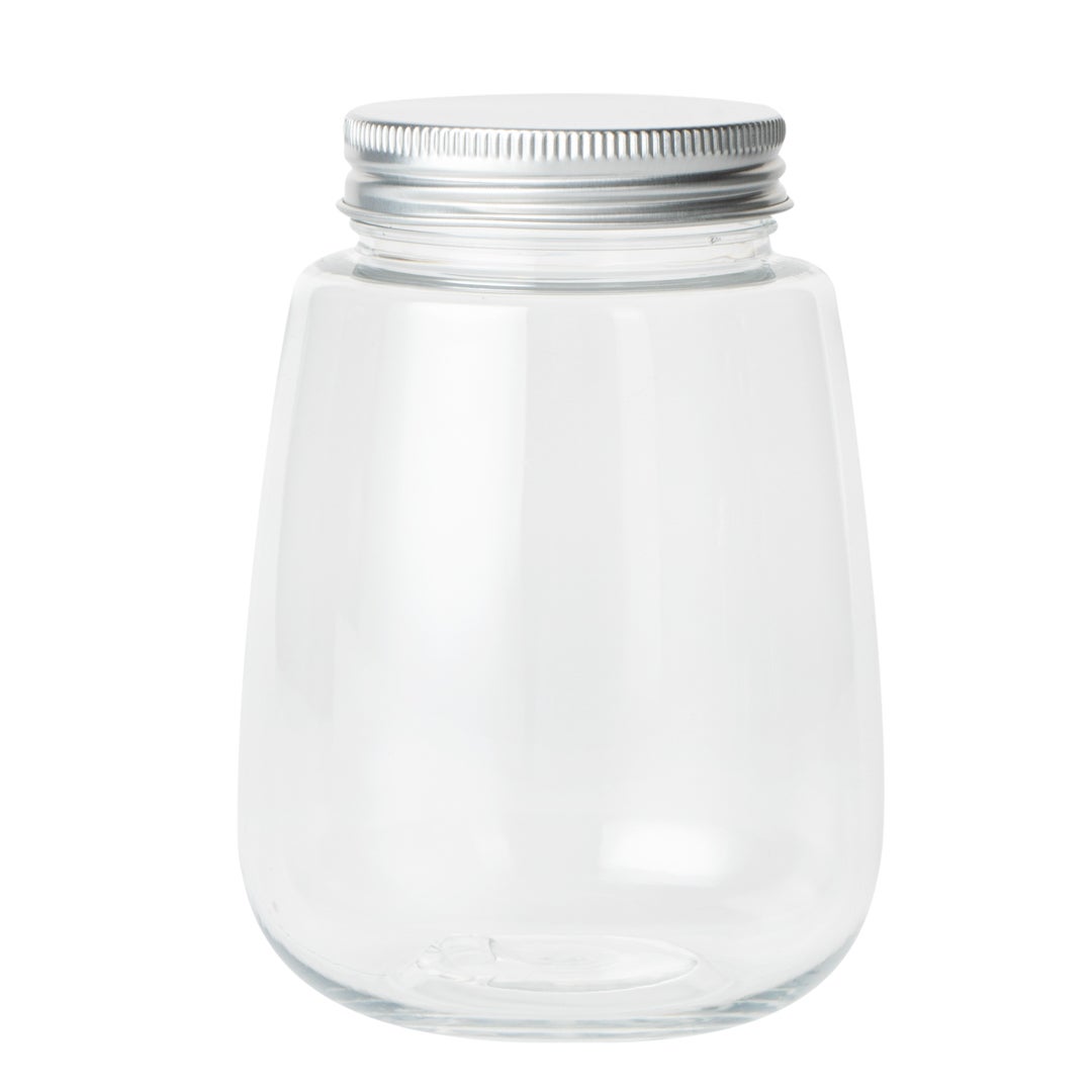 Bottles, 12 Ounce, Plastic, Clear, with Aluminum Lid,1 - 100 COUNT