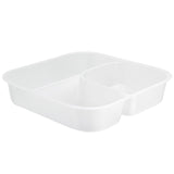 Trays, 2-Compartment Insert, 14 Ounce, Microwavable Plastic, Clear, Square, 6 x 6 x 1.25 Inch, for 34 Ounce Bowls,1 - 100 COUNT