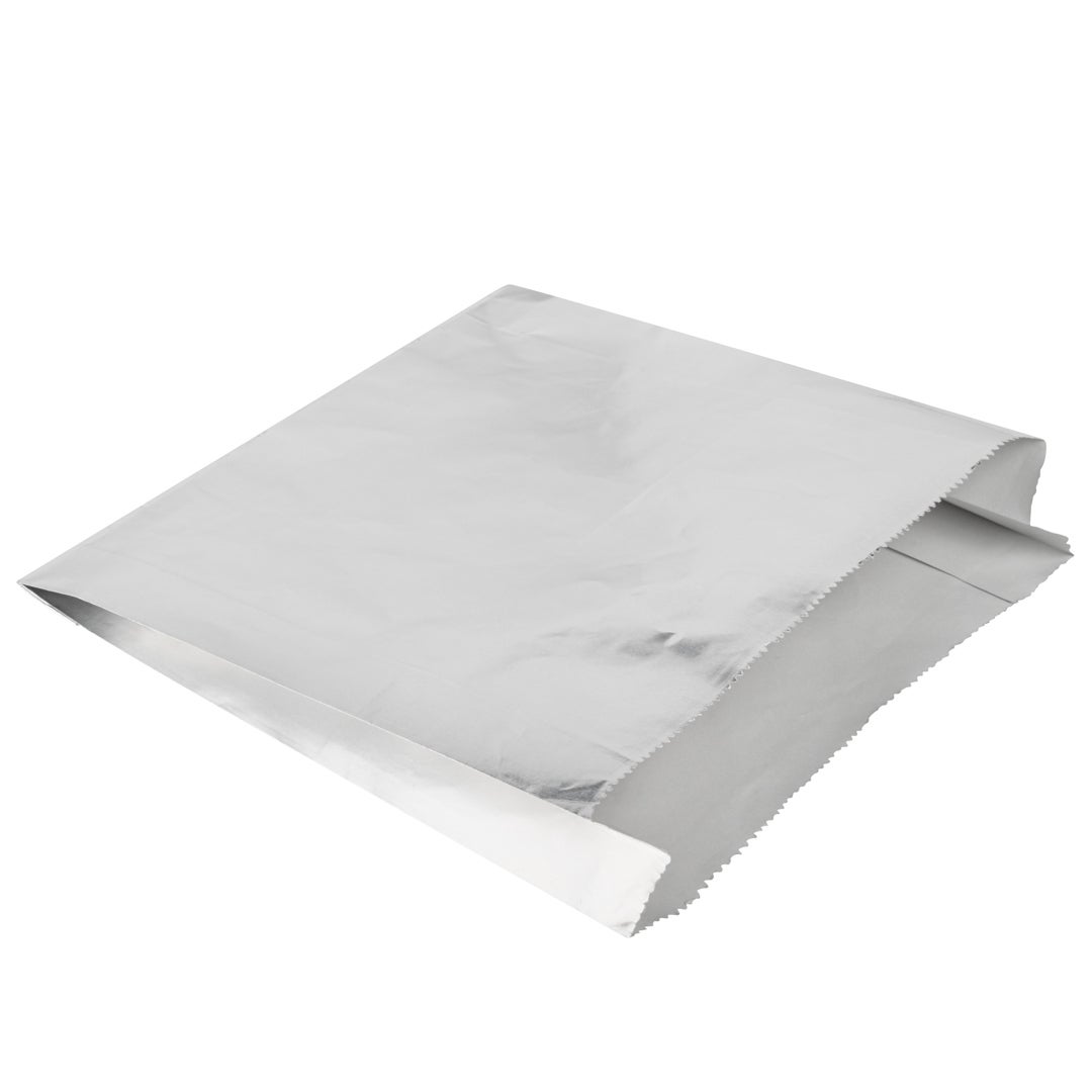 Bags, Hot Sandwich, 7.8 x 1.8 x 7.8 Inch, Foil Paper, Silver,1 - 100 COUNT
