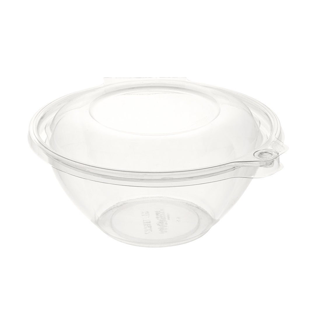 Bowls, 8 Ounce, Plastic, Clear, Round, 7 x 7 x 3 Inch, Hinged,1 - 100 COUNT