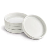 Saucers, Porcelain, White, Round,6 - 1 EACH