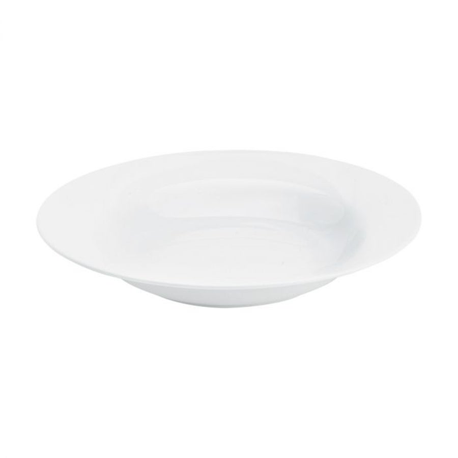 Bowls, Soup, Porcelain, 9 Inch, White, Wide Rim, 9 Linear Inch,6 - 1 EACH