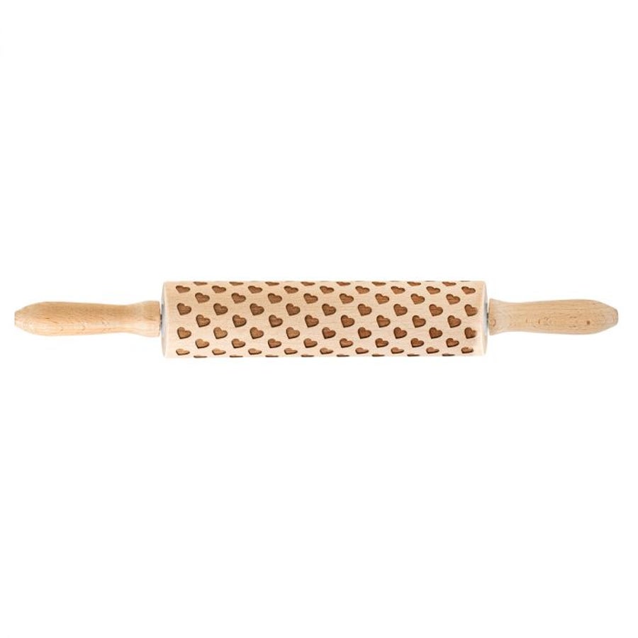 Pin, Rolling, 8 Inch, Beechwood, Heart, 8 Linear Inch,1 - 1 EACH