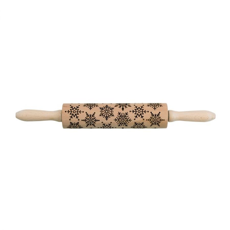 Pin, Rolling, 8 Inch, Beechwood, Snowflake, 8 Linear Inch,1 - 1 EACH