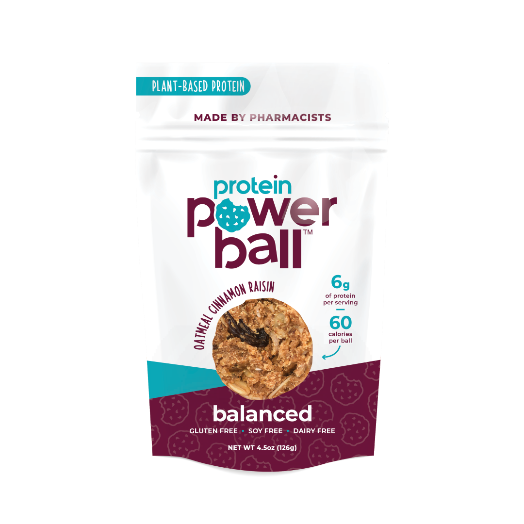Snack Balls, Protein, Oatmeal Cinnamon Raisin,12 - 4.5 OUNCE