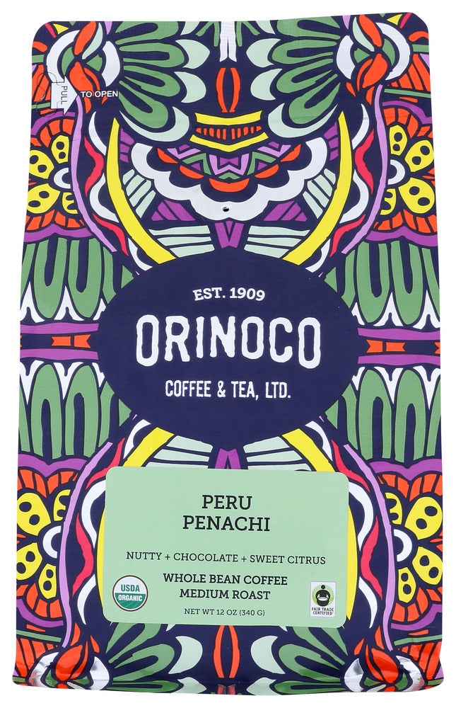 Coffee, Whole Bean, Peruvian, Medium Roast Penachi,6 - 12 OUNCE