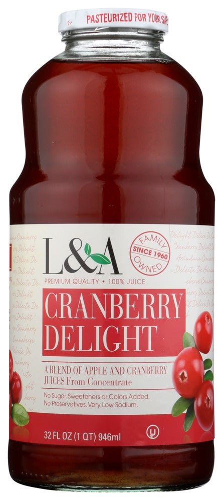Juice, Cranberry Delight, 100%, No Sugar Added, Shelf-Stable,6 - 32 FLUID