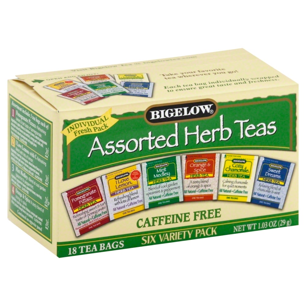 Tea, Herbal, Assorted, Individually Wrapped with String,6 - 18 COUNT