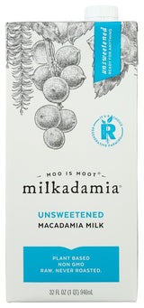 Milk, Macadamia, Unsweetened, Shelf-Stable,6 - 32 FLUID