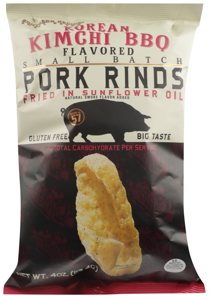 Pork Rinds, Fried, Korean Kimchi Barbeque,6 - 4 OUNCE