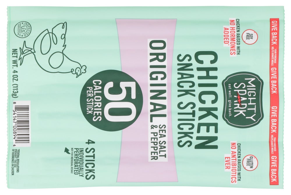 Snack Sticks, Chicken, Sea Salt & Pepper, Individually-Wrapped,8 - 4 OUNCE