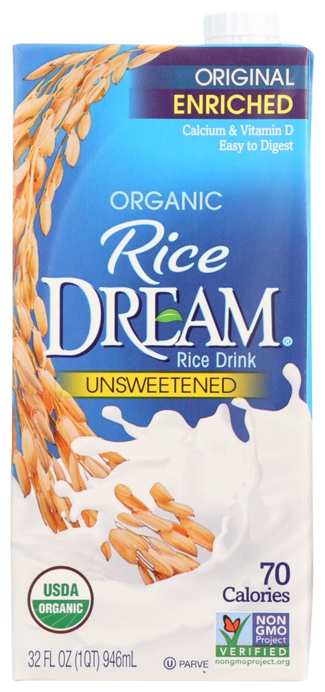Milk, Rice, Original Unsweetened, Shelf-Stable,12 - 32 FLUID