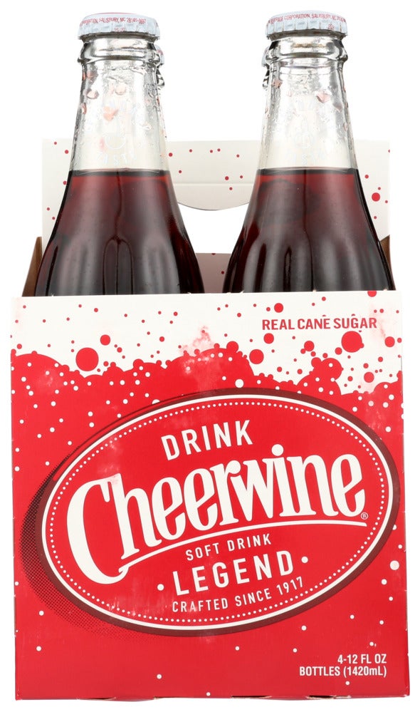Soft Drink, Cheerwine, Single-Serve, Glass, 12 Fluid Ounce,6 - 4 COUNT