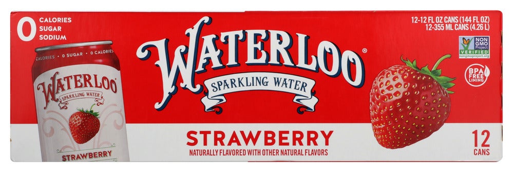 Water, Sparkling, Strawberry, 12 Fluid Ounce,2 - 12 COUNT