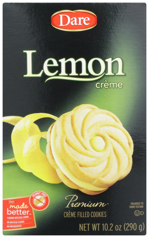 Cookies, Sandwich, Lemon Creme Filled, Shelf-Stable,12 - 10.2 OUNCE