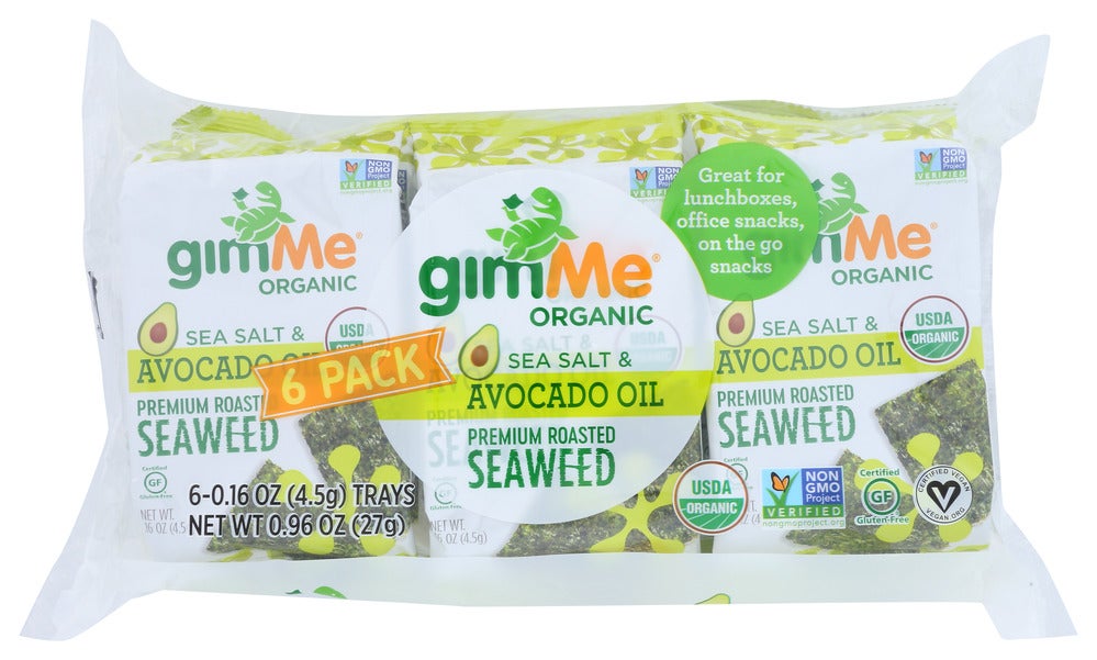 Snacks, Roasted Seaweed, Sea Salt & Avocado Oil, Individually-Wrapped, 0.16 Ounce,8 - 6 COUNT