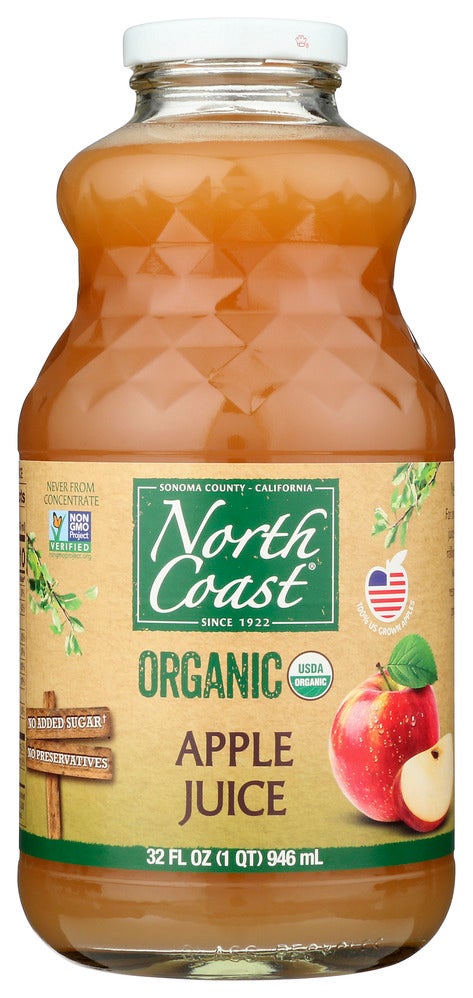 Juice, Apple, Not From Concentrate No Added Sugar, Shelf-Stable, Glass,6 - 32 FLUID