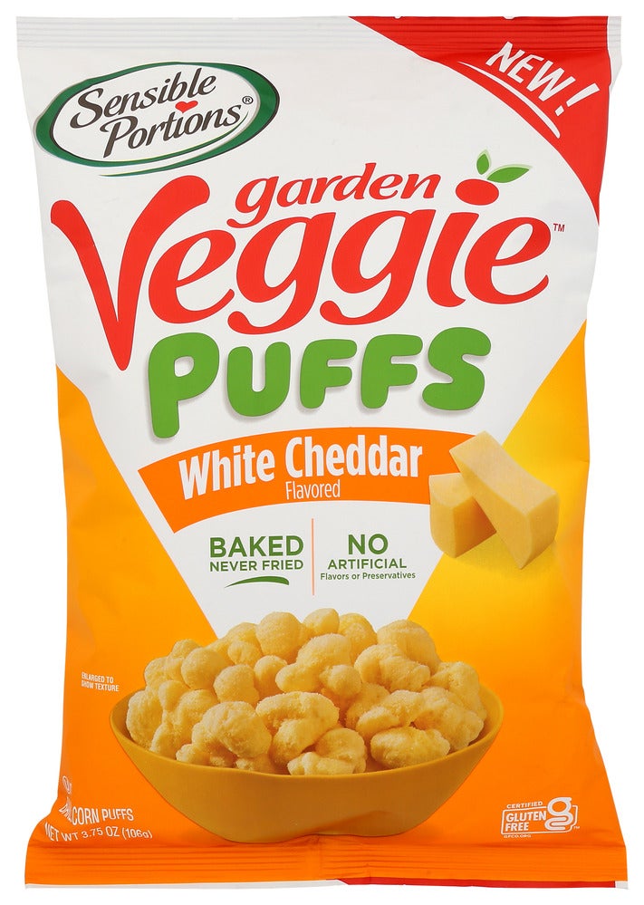 Snack Puffs, Garden Veggie, White Cheddar,6 - 3.75 OUNCE