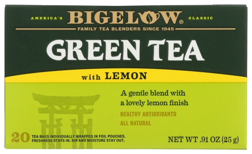 Tea, Green, Lemon, Individually Wrapped with String,6 - 20 COUNT