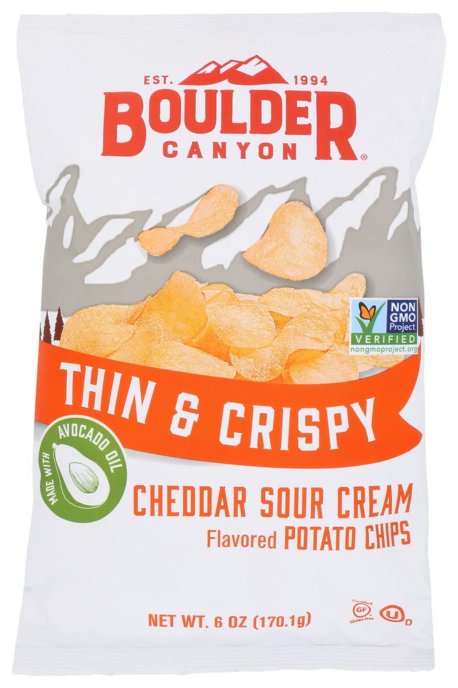 Chips, Potato, Thin & Crispy, Cheddar Sour Cream, Made With Avocado Oil,12 - 6 OUNCE