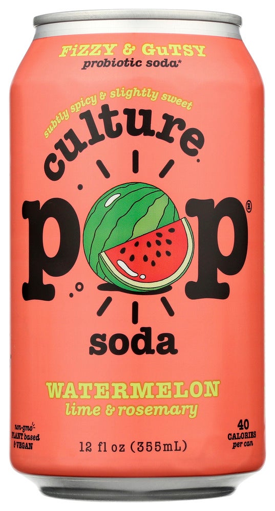 Soft Drink, Watermelon/Lime/Rosemary, Probiotic, Single-Serve, Can,12 - 12 FLUID