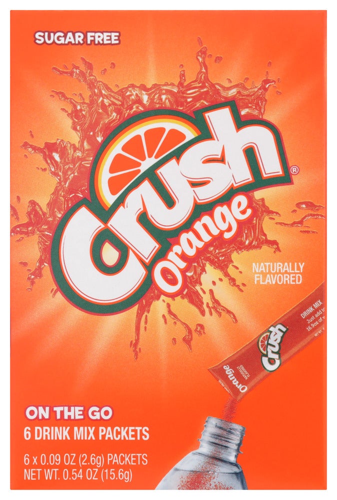 Drink Mix, Orange, Powdered, Shelf-Stable, 0.09 Ounce,12 - 6 COUNT
