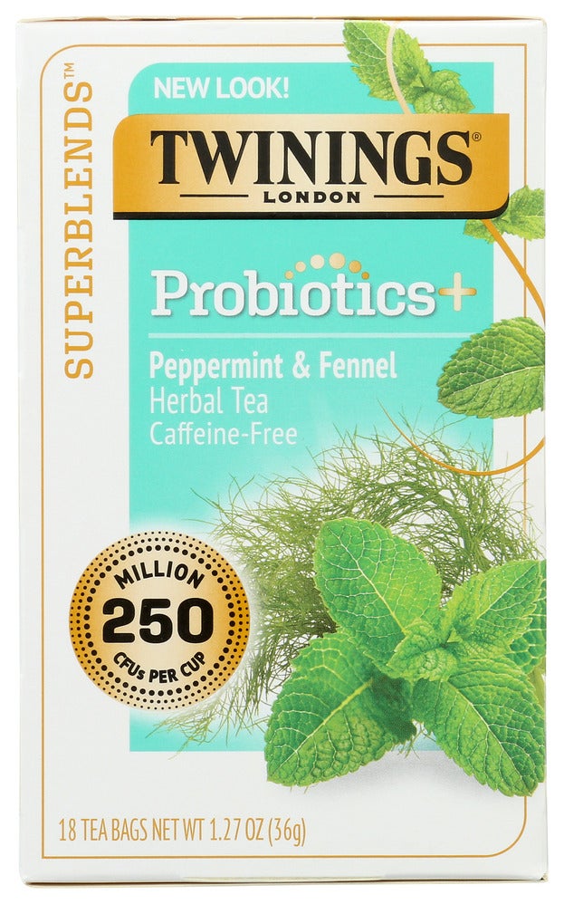 Tea, Herbal, Probiotics, Peppermint & Fennel, Individually Wrapped with String,6 - 18 COUNT
