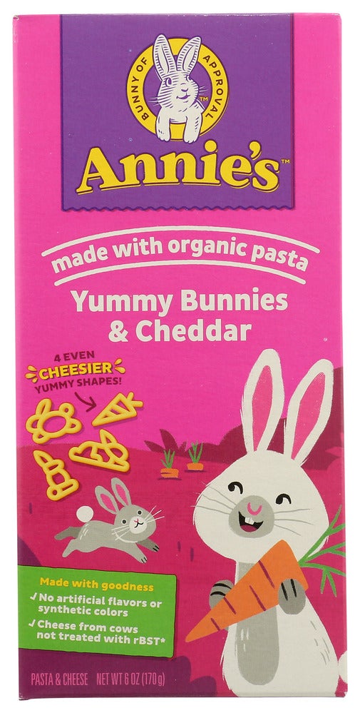 Entree, Macaroni & Cheese, Cheddar, Bunny-Shaped Pasta,12 - 6 OUNCE