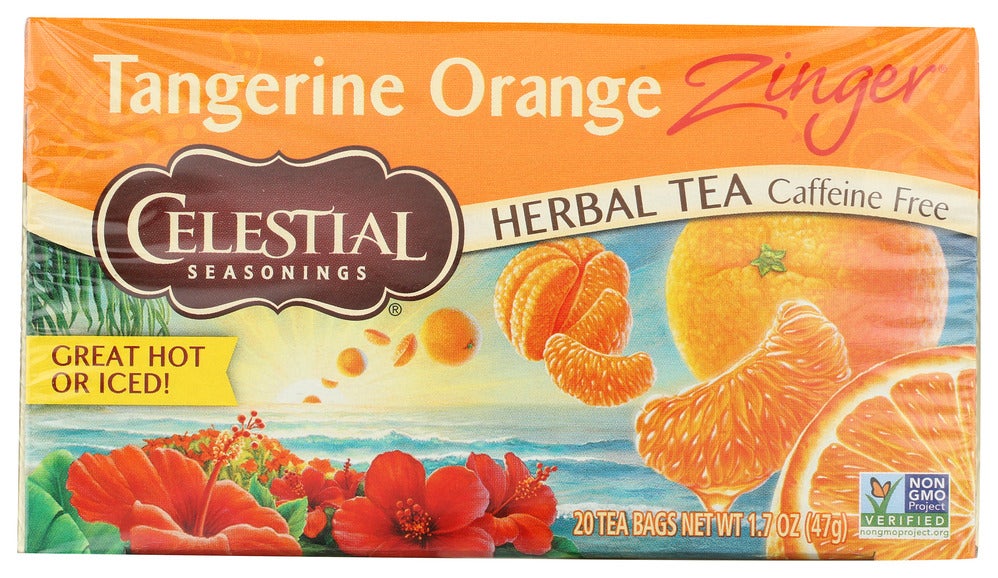 Tea, Herbal, Tangerine Orange Zinger, Individually Wrapped with String,6 - 20 COUNT